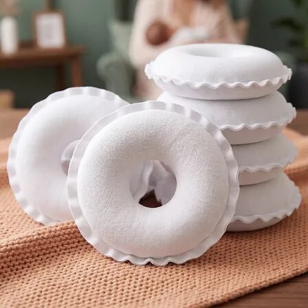 Kit 6 Rosquinhas De Amamentação Protetor Mamilo 100% Algodão Branco