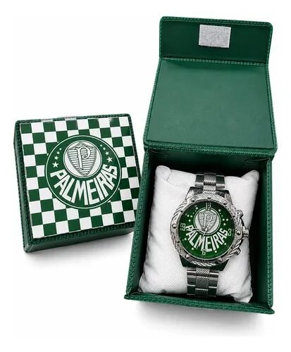 Relógio Palmeiras Masculino Aço Inoxidável Resistente Água